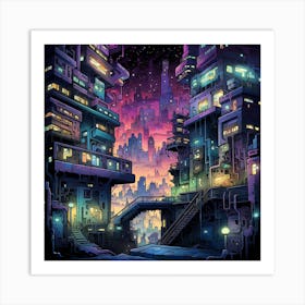 Futuristic City 25 Art Print