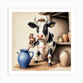 Cow With Jug 1 Art Print