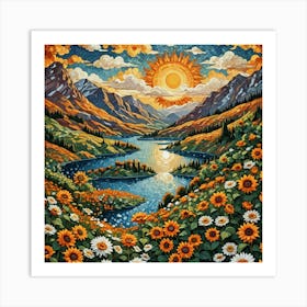 Sunflowers In The Valley Art Print