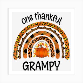 One Thankful Grampy Boho Rainbow Pumpkin Thanksgiving Art Print