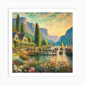 Boat In The Lake Art Print