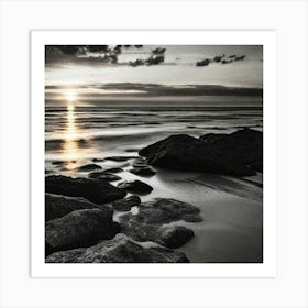 Sunset On The Beach 1001 Art Print