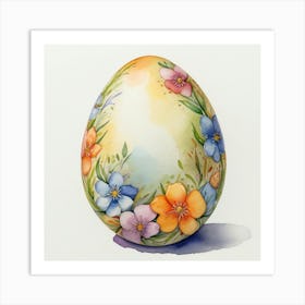 Default Easter Egg Water Color White Background 0 Art Print