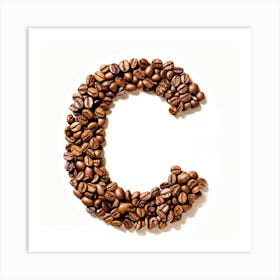 Coffee Beans Letter C Art Print