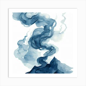 Watercolor Of A Mountain Art Print