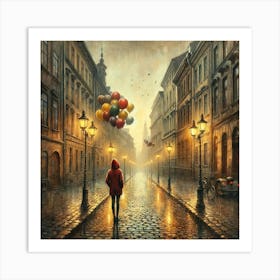 Girl With Balloons 1 Art Print