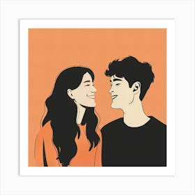 Oneeline42 Minimalist Illustration Of A Couple Looking At Eac 87ecf5c6 6761 449c Bb2e 90447a92bc7b 0 ١٠٥٨٢٣ Art Print