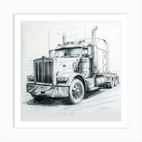 Peterbilt Semi Truck Art Print