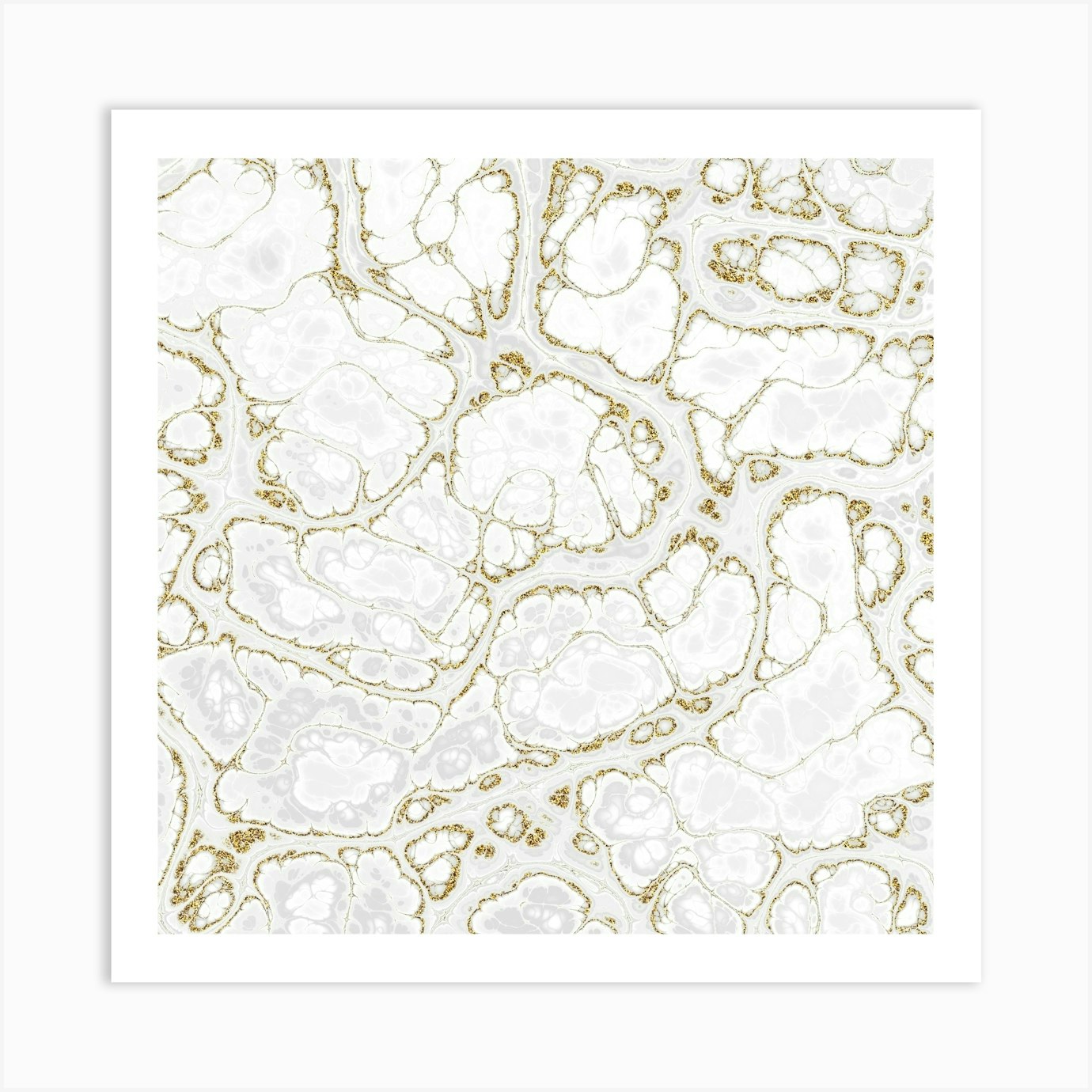 White Marble Texture Art Print by Aloke Design