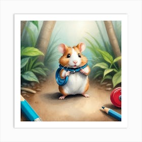 Hamster In The Woods Art Print