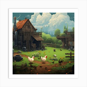 Farm In The Countryside Art Print