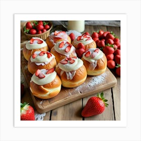 Strawberry Buns 2 Art Print