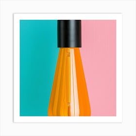 Light Bulb On A Colorful Background Art Print