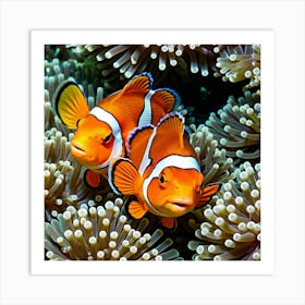 Clownfish In Anemone 6 Art Print