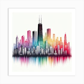 Chicago Skyline Canvas Art 2 Art Print