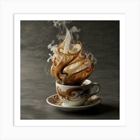 Coffee Cup With Smoke 16 Art Print