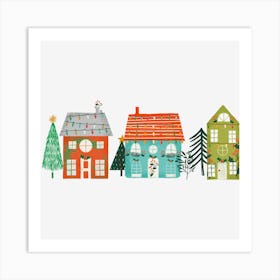 Christmas Houses Art Print