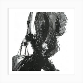 Man Walking With Luggage Art Print