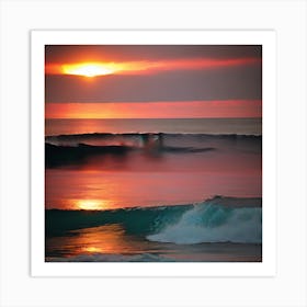 Sunset At The Beach 321 Art Print