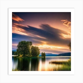 Sunset Over Lake 43 Art Print