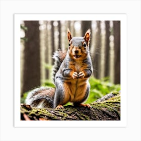 Squirrel In The Forest 130 Art Print