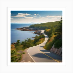 Winding Road By The Sea Art Print