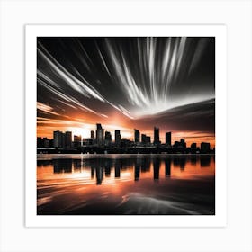 Miami Skyline Art Print