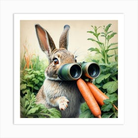 Rabbit With Binoculars 3 Art Print