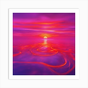 Sunset Over The Ocean Art Print