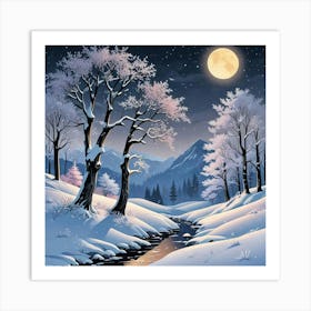 Snowy Winter Art Print (5) Art Print