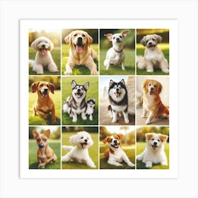 Collage of Dogs: Happy National Pet Day! 1 Art Print