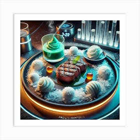 A Sci Fi Inspired Culinary Dish Named Cosmic Flam Art Print