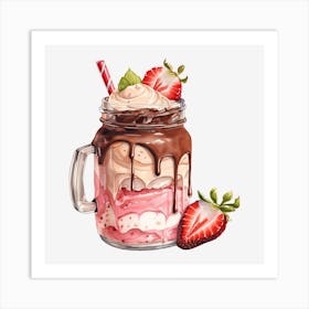 Strawberry Milkshake 2 Art Print