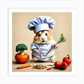 Chef Hamster 30 Art Print