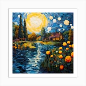 Riverside Oasis: A Garden Tale Art Print