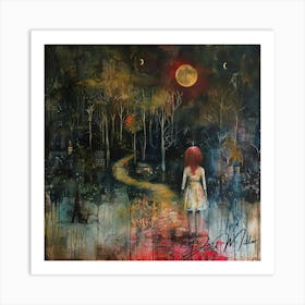 Fairy Tale Child on Forest Path Art Print