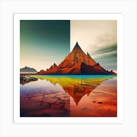 Abstract Mountain Landscape Art Print