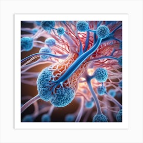 3d Illustration Of A Neuron Art Print