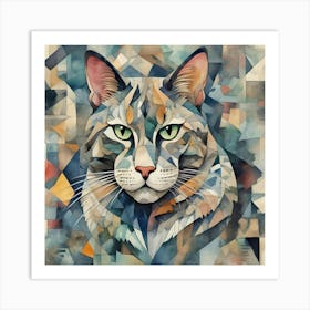 Cubism of cat 1 Art Print