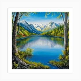 Lake In The Mountains 20 Art Print