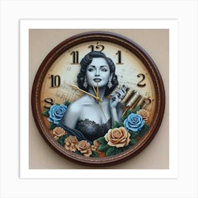 Woman With Roses Art Print