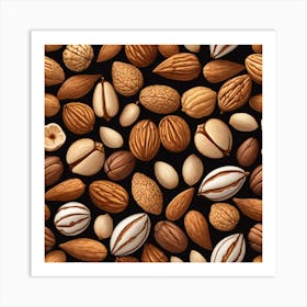 Seamless Pattern Of Nuts 1 Art Print