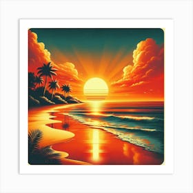 Sunset Beach 1 Art Print