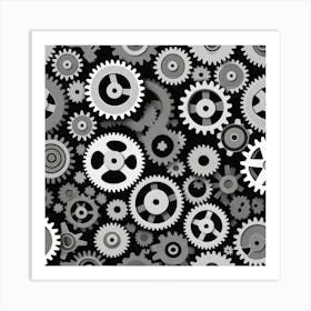 Gears Seamless Pattern 3 Art Print