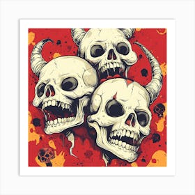 Spooky Halloween Skeleton Emojis Artwork 1 Poster