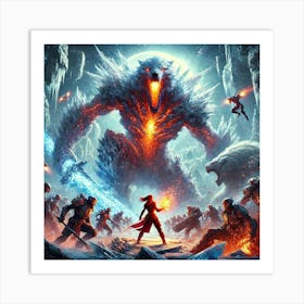 Sci Fi Scene Fury Of The Frozen Colossus Art Print