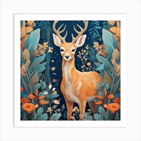 Deer In The Forest 6 Art Print