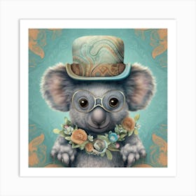 Koala In Top Hat Póster