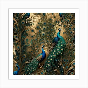 Peacocks 3 Art Print