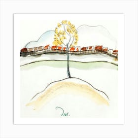 Tree On A Hill Art Print